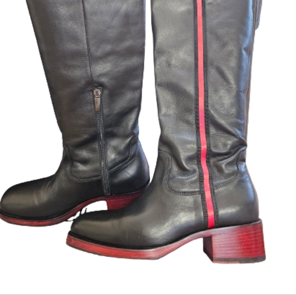 Laura Bellariva 4681 Black Red/ Leather Zip-Up Knee-HighBoots 39/ US 8.5 Italian - Picture 9 of 9